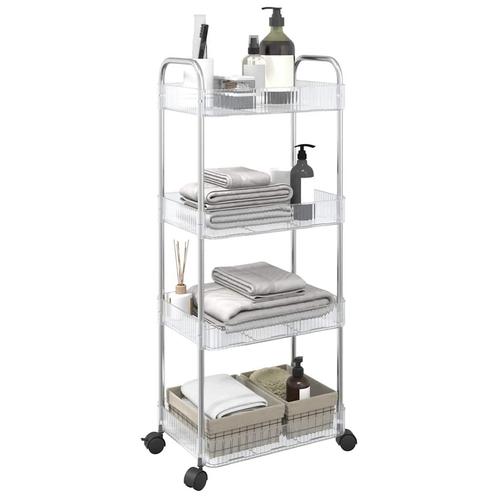 vidaXL Opbergtrolley 4-laags 37x28x95 cm acryl transparant, Doe-het-zelf en Verbouw, Gereedschap | Overige machines, Nieuw, Verzenden