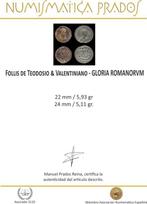 Romeinse Rijk. Teodosio & Valentiniano. Follis GLORIA, Postzegels en Munten, Munten | Europa | Niet-Euromunten