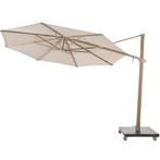 Siesta premium zweefparasol 350 cmØ houtlook frame sand 4, Tuin en Terras, Parasols, Ophalen of Verzenden, Nieuw