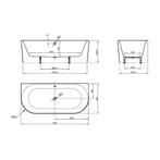 Ligbad Xenz Fay Half Vrijstaand 180x80 cm Glanzend Wit, Doe-het-zelf en Verbouw, Sanitair, Ophalen of Verzenden, Nieuw