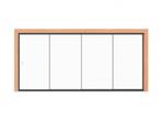 Glazen schuifwand | 400 (B) x 210 (H) cm | 10 mm | 4-delig, Doe-het-zelf en Verbouw, Glas en Ramen, Nieuw