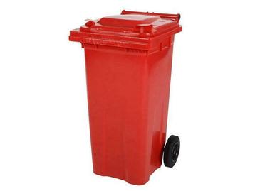 2-wiel afvalcontainer 120 liter - rood