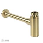 Luxe sifon 11/4 messing geborsteld goud met muurbuis en roz, Doe-het-zelf en Verbouw, Buizen en Afvoer, Verzenden, Nieuw