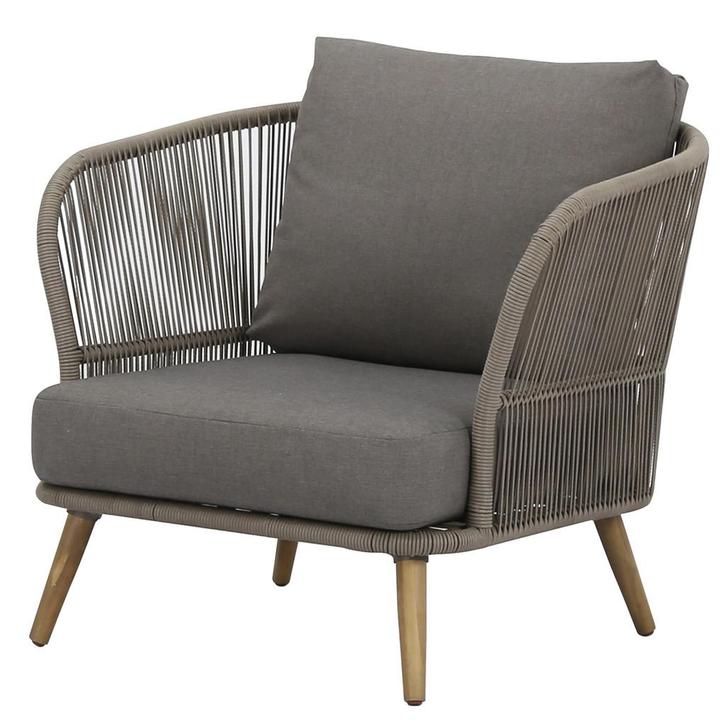 Volterra lounge tuinstoel licht bruin wicker, Tuin en Terras, Tuinstoelen, Nieuw, Ophalen of Verzenden