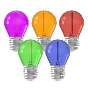 Calex Party LED Kogellamp pakket gekleurd E27 1W 12lm 5 k..., Huis en Inrichting, Lampen | Overige, Nieuw, Ophalen of Verzenden