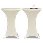 vidaXL Statafelhoes Stretch Ø60cm Crème (2 stuks), Verzenden, Nieuw