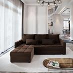 *SALE* Slaapbank met opbergruimte Kos | Bruin €499,-, Huis en Inrichting, Banken | Bankstellen, Hout, 125 tot 150 cm, Verzenden