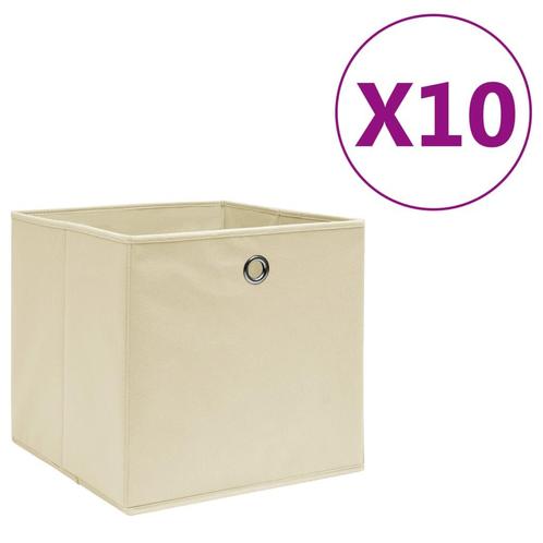 vidaXL Opbergboxen 10 st 28x28x28 cm nonwoven stof, Huis en Inrichting, Woonaccessoires | Kisten, Nieuw, Verzenden