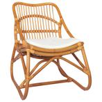 vidaXL Stoel rattan en linnen lichtbruin, Huis en Inrichting, Fauteuils, Verzenden, Nieuw