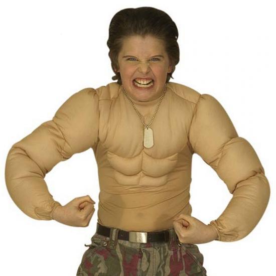 Shirt met spierballen voor kinderen - Sport kleding overig, Kinderen en Baby's, Carnavalskleding en Verkleedspullen, Verzenden