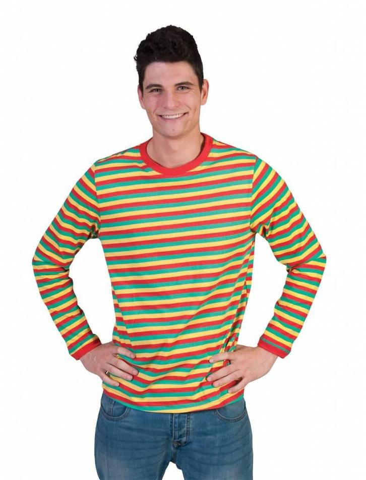 Gestreept Shirt rood/geel/groen, Kleding | Dames, Carnavalskleding en Feestkleding, Nieuw, Ophalen of Verzenden