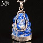 Lapis lazuli - Ganesha uitgehouwen - zilveren hanger –