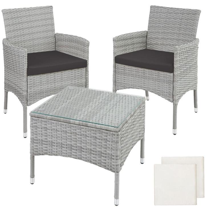 Wicker zitgroep Luzern 2+1 met kussenhoezen in 2 kleuren - l, Tuin en Terras, Tuinsets en Loungesets, Verzenden