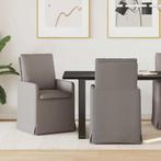 vidaXL Eettafelstoelen 2 pcs Taupe 57 x 67 x 98 cm Stof, Verzenden, Nieuw