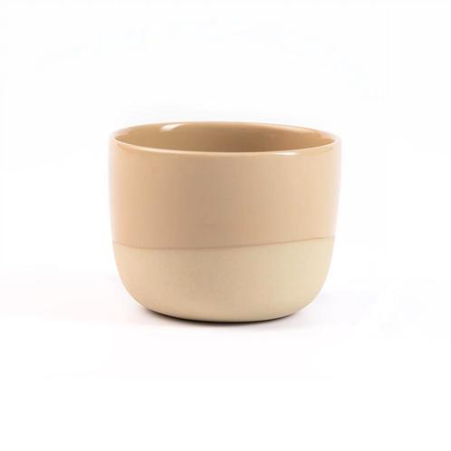 Latte Kopje &#8211; Half Glazed | Sand Yellow, Witgoed en Apparatuur, Koffiemachine-accessoires, Nieuw, Verzenden