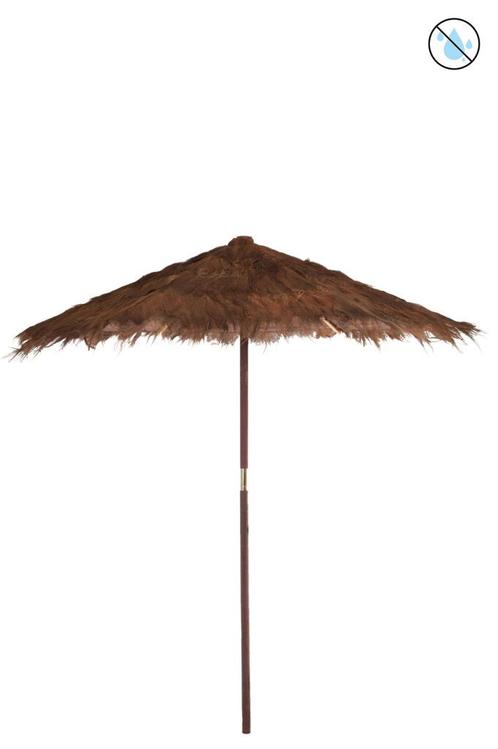 J-LINE PARASOL COCOLEAF – BRUIN LARGE (PARASOLS) (TUIN), Tuin en Terras, Aarde en Mest, Overige typen, Ophalen of Verzenden