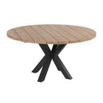 *WOONWINKEL* Hartman Stephanie Ronde Tuintafel Teak Met Zwar, Tuin en Terras, Tuinsets en Loungesets, Nieuw, Verzenden