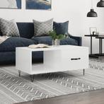 vidaXL Salontafel 90x50x40 cm bewerkt hout hoogglans wit, Huis en Inrichting, Tafels | Salontafels, 50 tot 100 cm, Verzenden, Nieuw