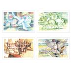 Paul Ambille (XX) - Lot de 4 lithographies : Bateaux et, Antiek en Kunst