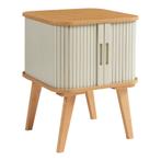 Bijzettafel Tysvær bamboe 59x45x45 cm naturel en crèmewit [e, Huis en Inrichting, Tafels | Bijzettafels, Verzenden, Nieuw