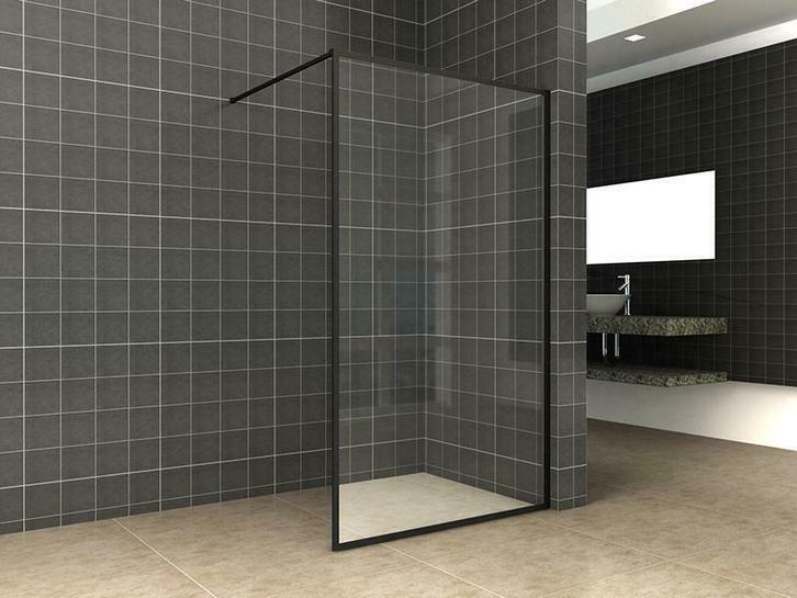 Douchewand met zwarte omlijsting 90 x 200 cm, 10 mm glas, Doe-het-zelf en Verbouw, Sanitair, Douche, Nieuw, Glas, Verzenden
