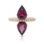 Ring - 14 karaat Roségoud - 3.10ct. tw. Toermalijn - Diamant, Nieuw