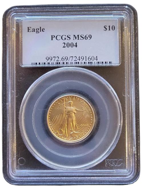 Gouden American Eagle 1/4 oz 2004 PCGS MS69 gecertificeerd, Postzegels en Munten, Munten | Amerika, Midden-Amerika, Losse munt