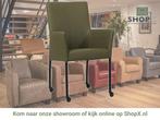 Leren eetkamerstoel Comfort met wieltjes en armleuning -, Huis en Inrichting, Stoelen, Nieuw, Leer, Ophalen of Verzenden, Eén