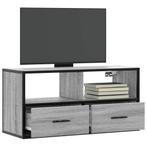 vidaXL Tv-meubel 80x31x39,5 cm bewerkt hout metaal grijs, Huis en Inrichting, Kasten | Televisiemeubels, Verzenden, Nieuw, Overige houtsoorten