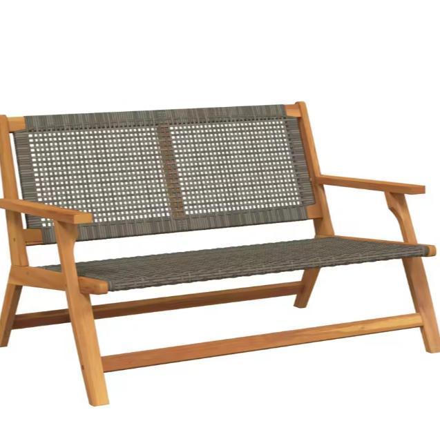 Stijlvolle Tuinbank Teakhout Grijs Touw - Duurzaam Design, Tuin en Terras, Tuinbanken, Nieuw, Verzenden