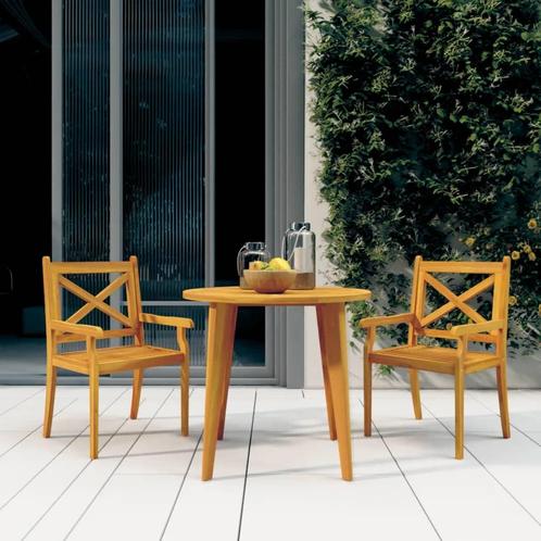 vidaXL Tuinstoelen 2 st massief acaciahout, Tuin en Terras, Tuinstoelen, Nieuw, Hout, Verzenden
