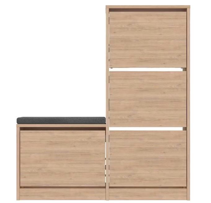 2dekans | Kalune Dude Schoenenkast Oak - 105 x 119 -, Huis en Inrichting, Kasten | Schoenenkasten, Zo goed als nieuw, Ophalen of Verzenden