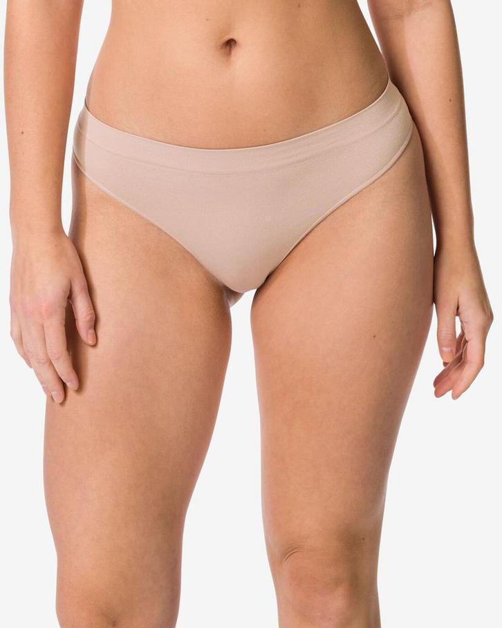 HEMA Damesstring naadloos micro beige, Kleding | Dames, Ondergoed en Lingerie, Verzenden