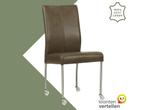 Leren eetkamerstoel Comfort met wieltjes - Granada Ash, Huis en Inrichting, Stoelen, Nieuw, Leer, Ophalen of Verzenden, Eén