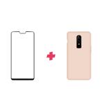 Bundel: OnePlus 6 screenprotector + Pink Siliconen hoesje, Nieuw, Bescherming