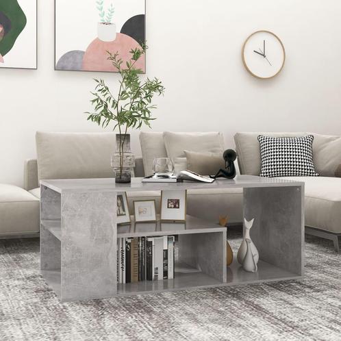 vidaXL Salontafel 100x50x40 cm bewerkt hout betongrijs, Huis en Inrichting, Tafels | Salontafels, 100 tot 150 cm, Nieuw, Overige houtsoorten