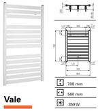 Handdoekradiator Vale 700 x 560 mm Antrciet metallic, Ophalen of Verzenden, Nieuw, Overige typen