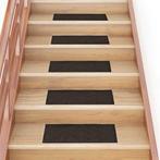 vidaXL Trapmatten Zelfklevend 15 stuks 60x25 cm Donkerbruin, Doe-het-zelf en Verbouw, Ladders en Trappen, Verzenden, Nieuw