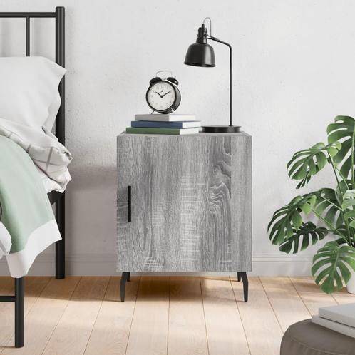 vidaXL Nachtkastje 40x40x50 cm bewerkt hout grijs sonoma, Huis en Inrichting, Slaapkamer | Nachtkastjes, Nieuw, Minder dan 45 cm
