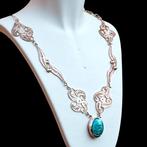 Zilver - Halsketting - Filigree met amazoniet, Antiek en Kunst
