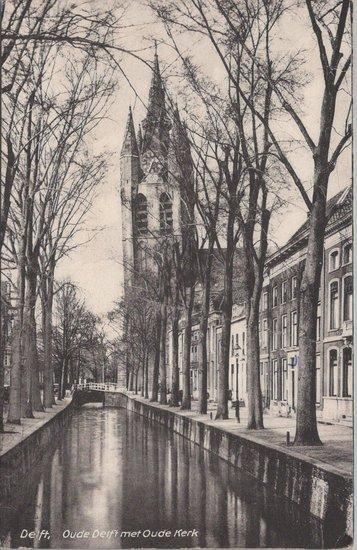 DELFT - Oude Delft met Oude Kerk, Verzamelen, Ansichtkaarten | Nederland, Verzenden