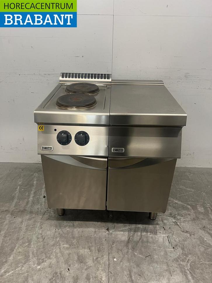 RVS Zanussi 2 pits Elektrisch Fornuis met werkunit 80 cm, Zakelijke goederen, Horeca | Keukenapparatuur, Gebruikt, Ophalen of Verzenden