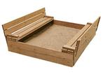 Zandbak hout 160x160 - opvouwbare afdekking tot zitje - d..., Kinderen en Baby's, Speelgoed | Buiten | Zandbakken, Ophalen of Verzenden