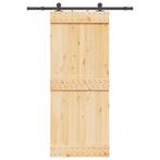 vidaXL Schuifdeur met beslag 85x210 cm massief grenenhout, Doe-het-zelf en Verbouw, Verzenden, Nieuw