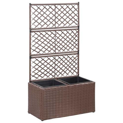 vidaXL Latwerkplantenbak verhoogd met potten 58x30x107 cm, Tuin en Terras, Bloembakken en Plantenbakken, Minder dan 60 cm, Nieuw