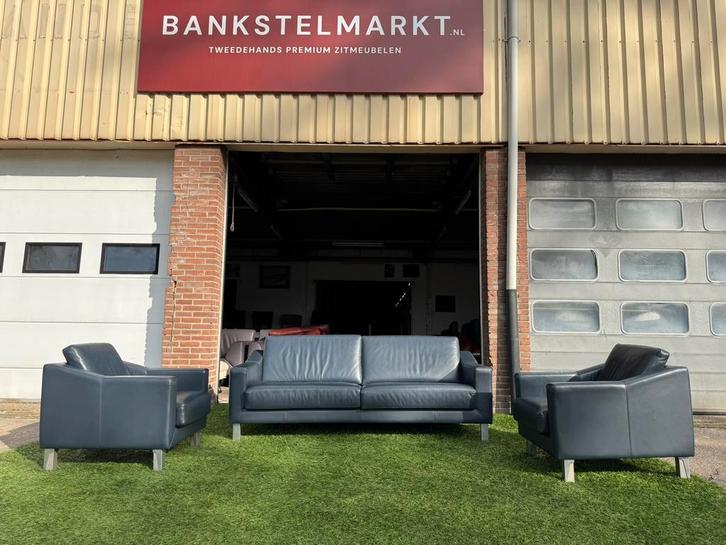 Bankstel Leolux Antonia bank fauteuils stoelen design leer, Huis en Inrichting, Banken | Bankstellen, Rechte bank, Zo goed als nieuw