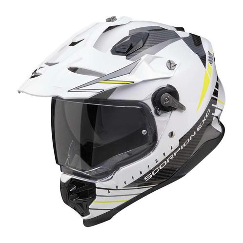 Scorpion ADF-9000 Air Feat Wit Zwart Neon Geel Adventure, Motoren, Kleding | Motorhelmen, Offroadhelm, Heren, S, Nieuw met kaartje