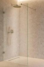 Douchewand 120 x 200 cm Profielloos – RVS Glasklemmen –, Ophalen of Verzenden, Nieuw, Glas, Bad