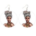 African ethnic drop earrings | Turban woman, Ophalen of Verzenden, Nieuw