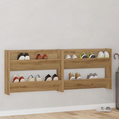 vidaXL Wand Schoenenkasten met plank Anders met opslag 2 pcs, Huis en Inrichting, Kasten | Schoenenrekken, Nieuw, Verzenden